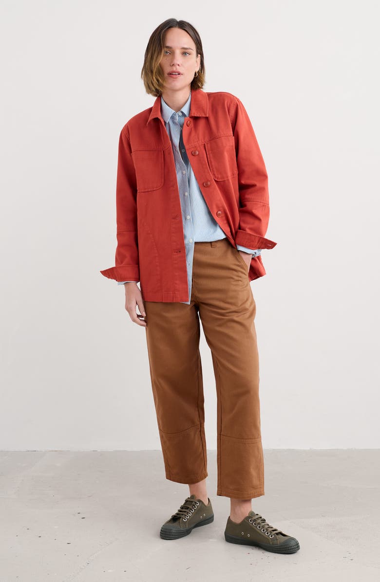 Seasalt Cornwall Painted Forms Ankle Barrel Leg Organic Cotton Pants, Alternate, color, Dark Flax