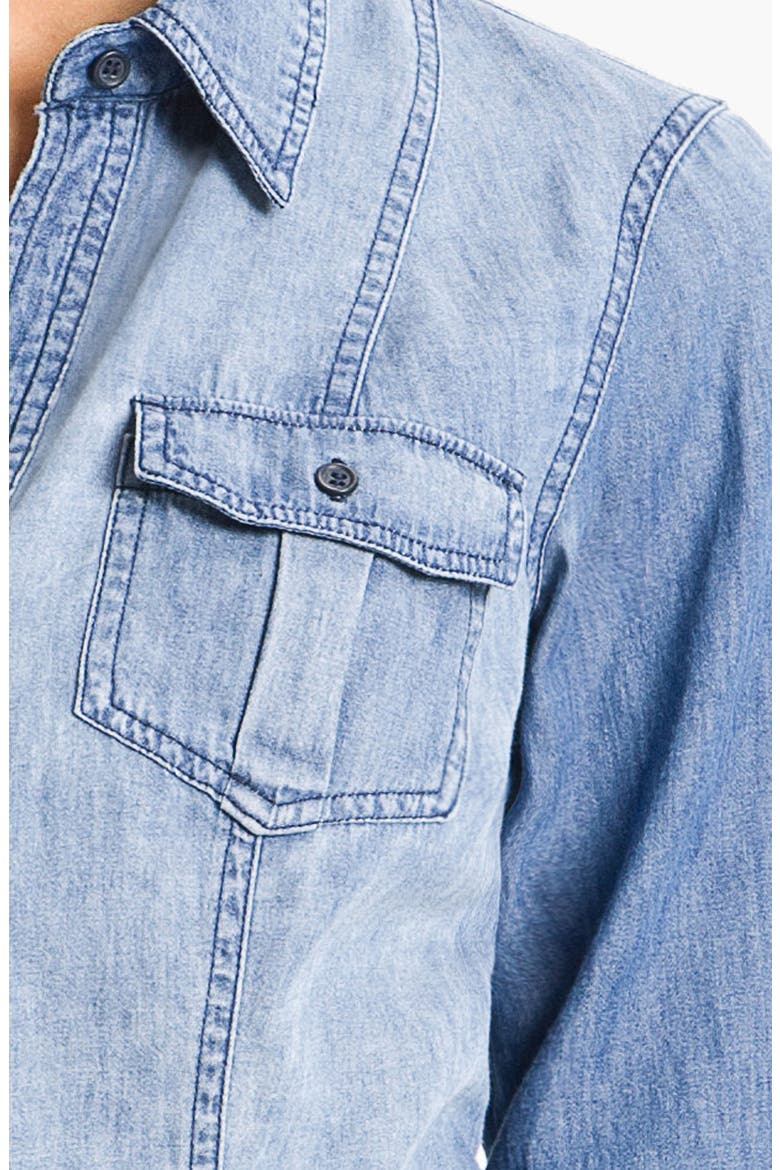 Roll Sleeve Denim Shirt, Alternate, color, DENIM