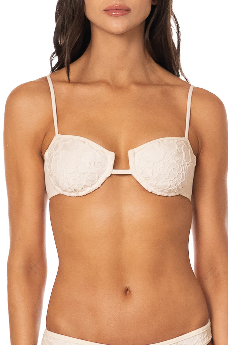 Amatista Whisper Lace Bikini Top, Main, color, LIGHT BEIGE
