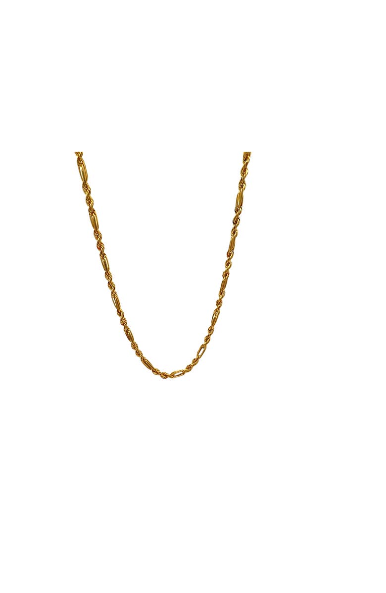 Ancona Jewelry 14K Figaro Rope Link 4mm 20in 8g Chain Necklace, Alternate, color, Yellow Gold