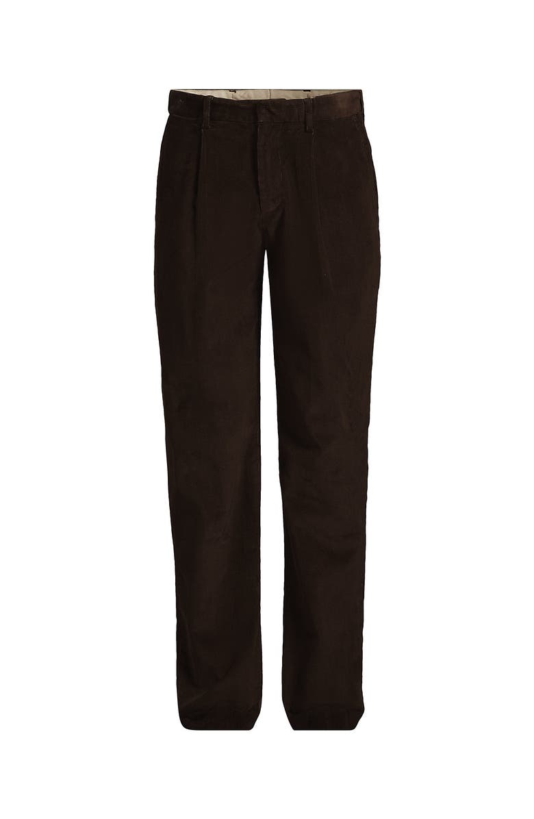 Lands' End Corduroy Comfort Waist Classic Fit Pleated Front Pant, Alternate, color, Rich Coffee