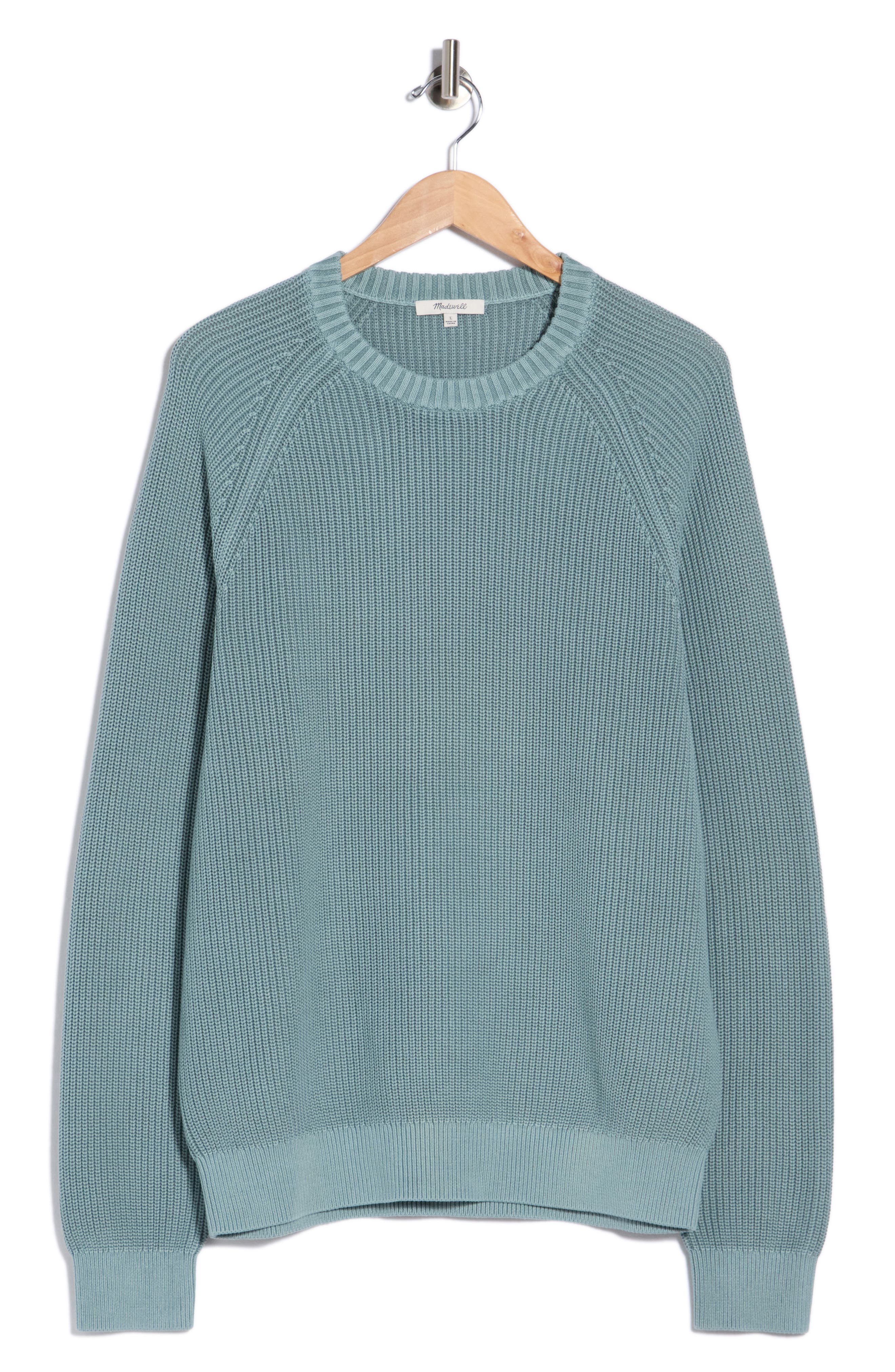 Shaker Stitch Cotton Crewneck Sweater