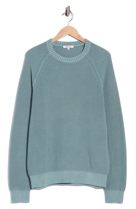 Shaker Stitch Cotton Crewneck Sweater