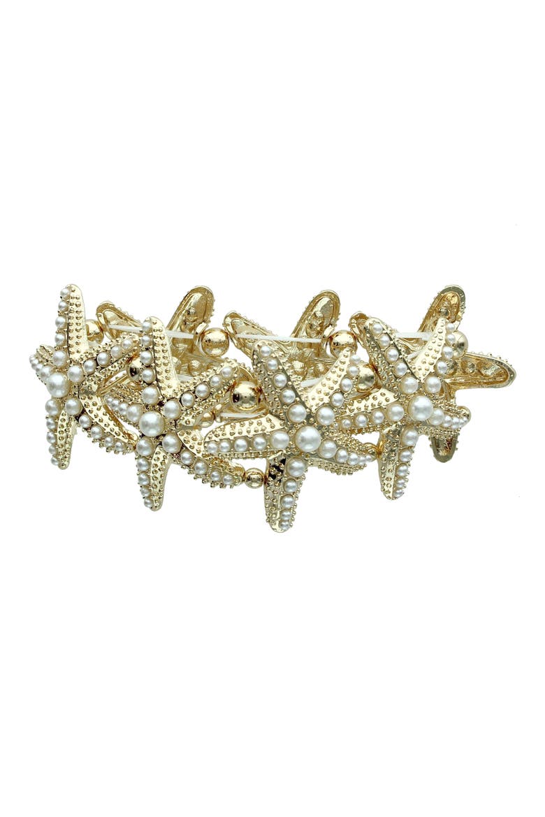 Island Star Stretch Bracelet, Main, color, GOLD / WHITE