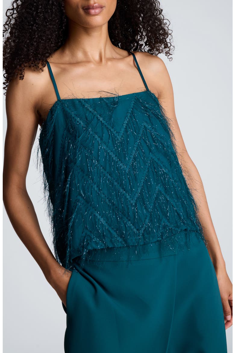 Chevron Fringe Crop Cami, Main, color, TEAL DUSK