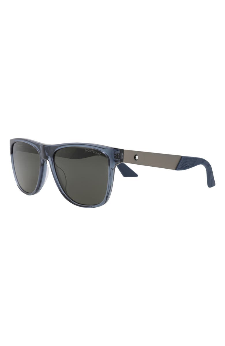 Montblanc Square Sunglasses, Alternate, color, Blue Ruthenium Grey
