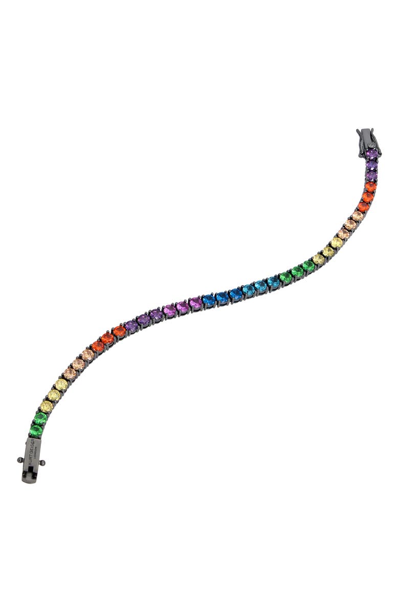 Kurt Geiger London Rainbow Crystal Tennis Bracelet, Alternate, color, Black Rhodium Multi