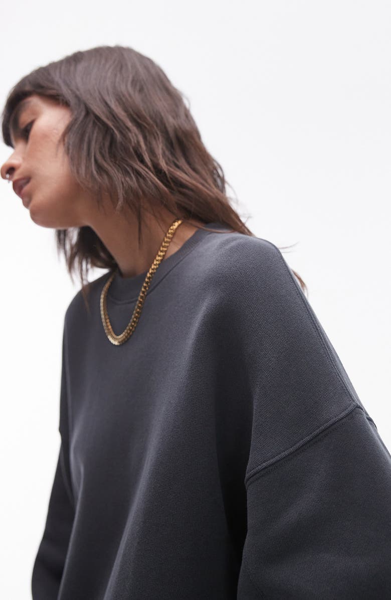 Topshop Premium Seam Cotton Blend Sweatshirt, Alternate, color,