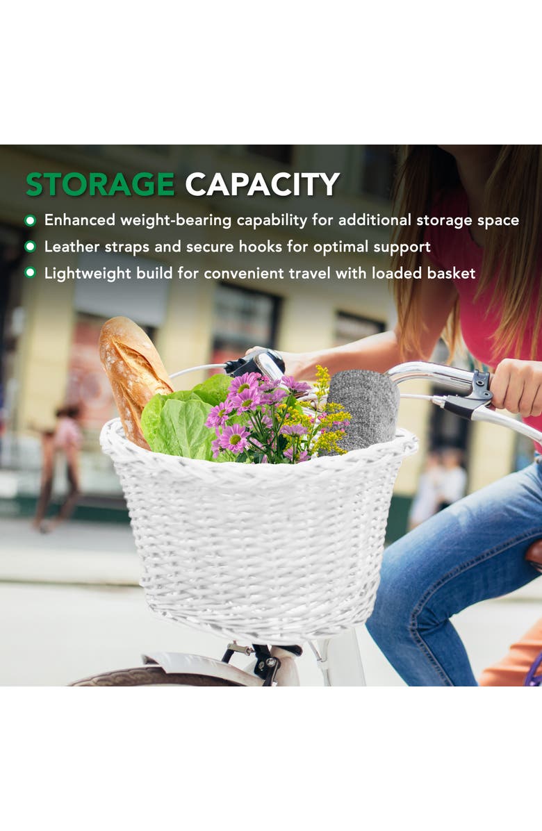 ProSource Nantucket Bike Basket, Alternate, color, White