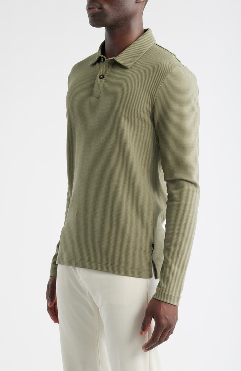 BOSS Pleins Long Sleeve Polo, Alternate, color, Medium Green