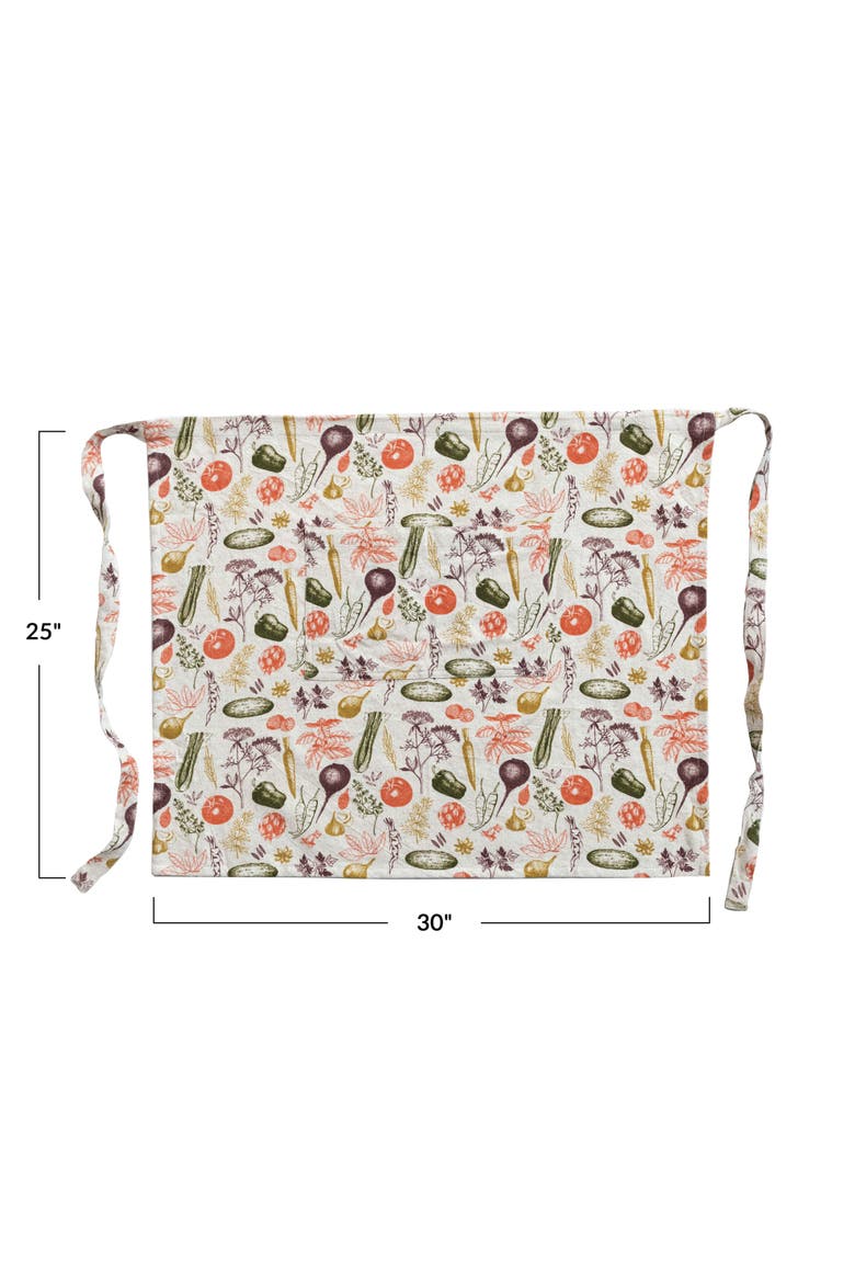 Garden Cotton and Linen Apron with Pocket, Multicolor, Alternate, color, Multicolor