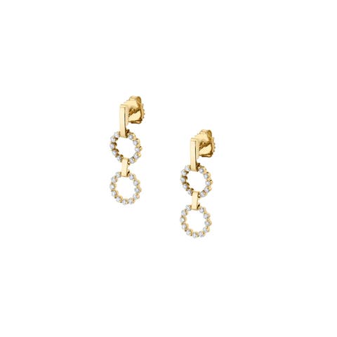 Two Ring Cloud Drop Earrings