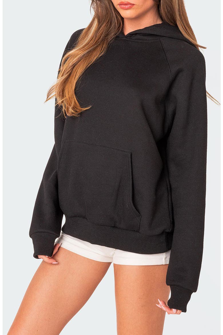 Sofie Oversize Cotton Blend Hoodie, Alternate, color, BLACK