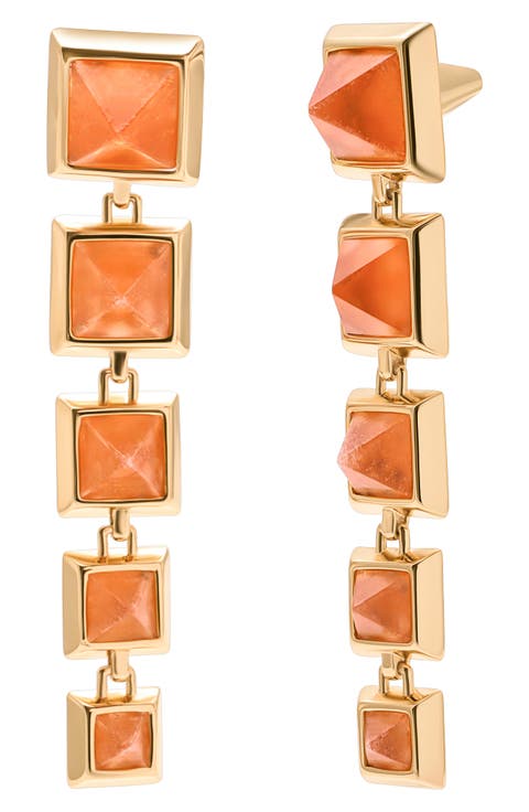Graduated Pyramid Linear Drop Earrings