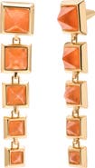 eddieBorgo Graduated Pyramid Linear Drop Earrings