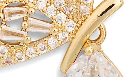 Eye Candy Los Angeles Catalina Cubic Zirconia Butterfly Drop Earrings In Gold
