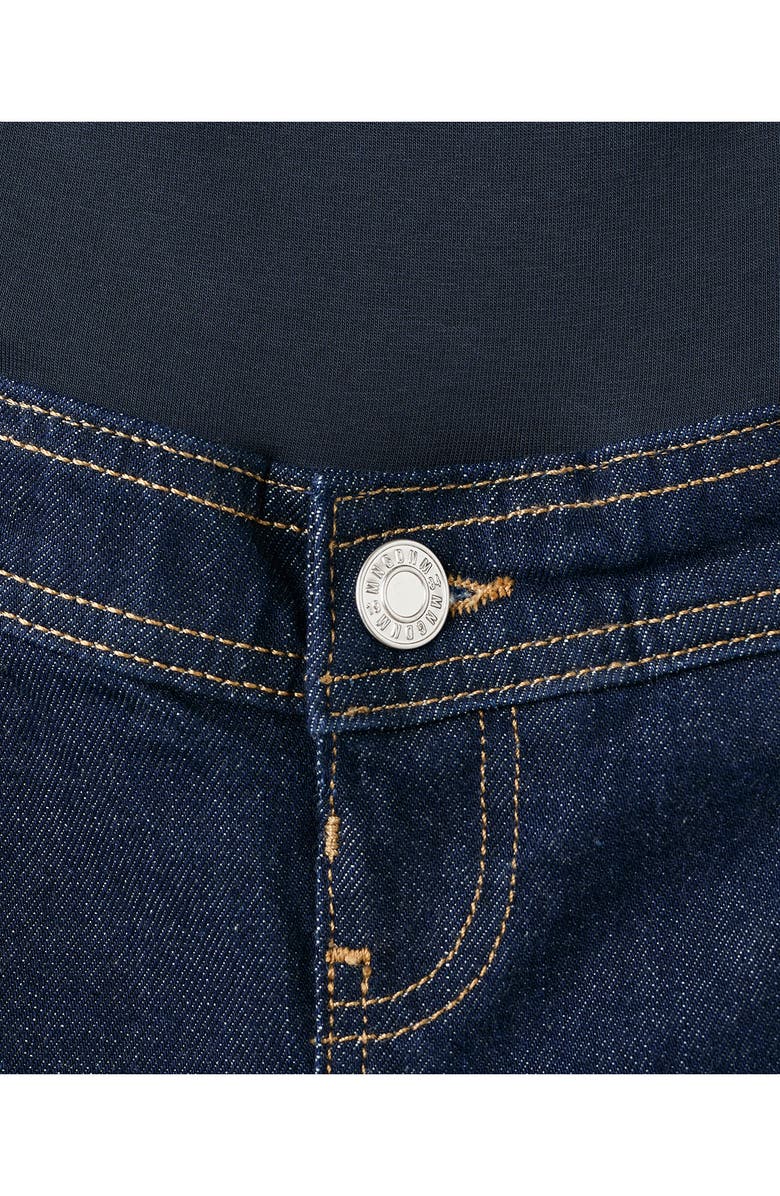 MANGO Over the Bump Patch Pocket Wide Leg Maternity Jeans, Alternate, color, Open Blue