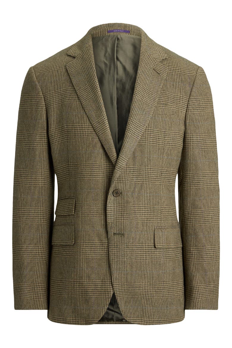 Glen Plaid Silk, Wool & Cashmere Jacket, Alternate, color, ARTICHOKE GREEN MULTI