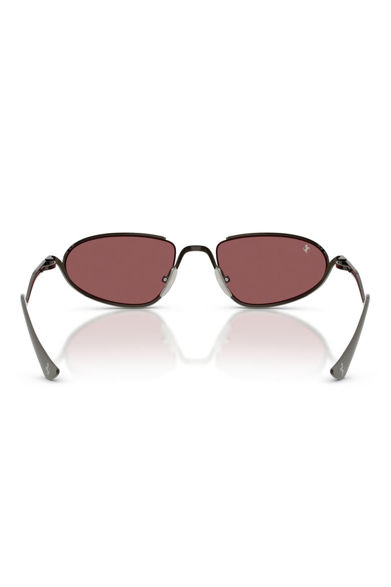 53mm Oval Sunglasses, Alternate, color, GUNMETAL / RED