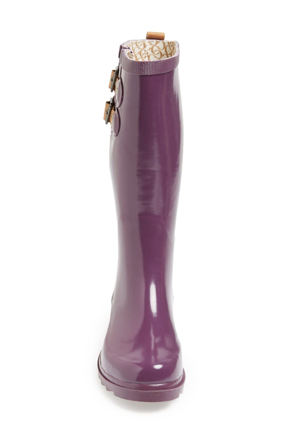 'Top Solid' Rain Boot, Alternate, color, BRIGHT PLUM