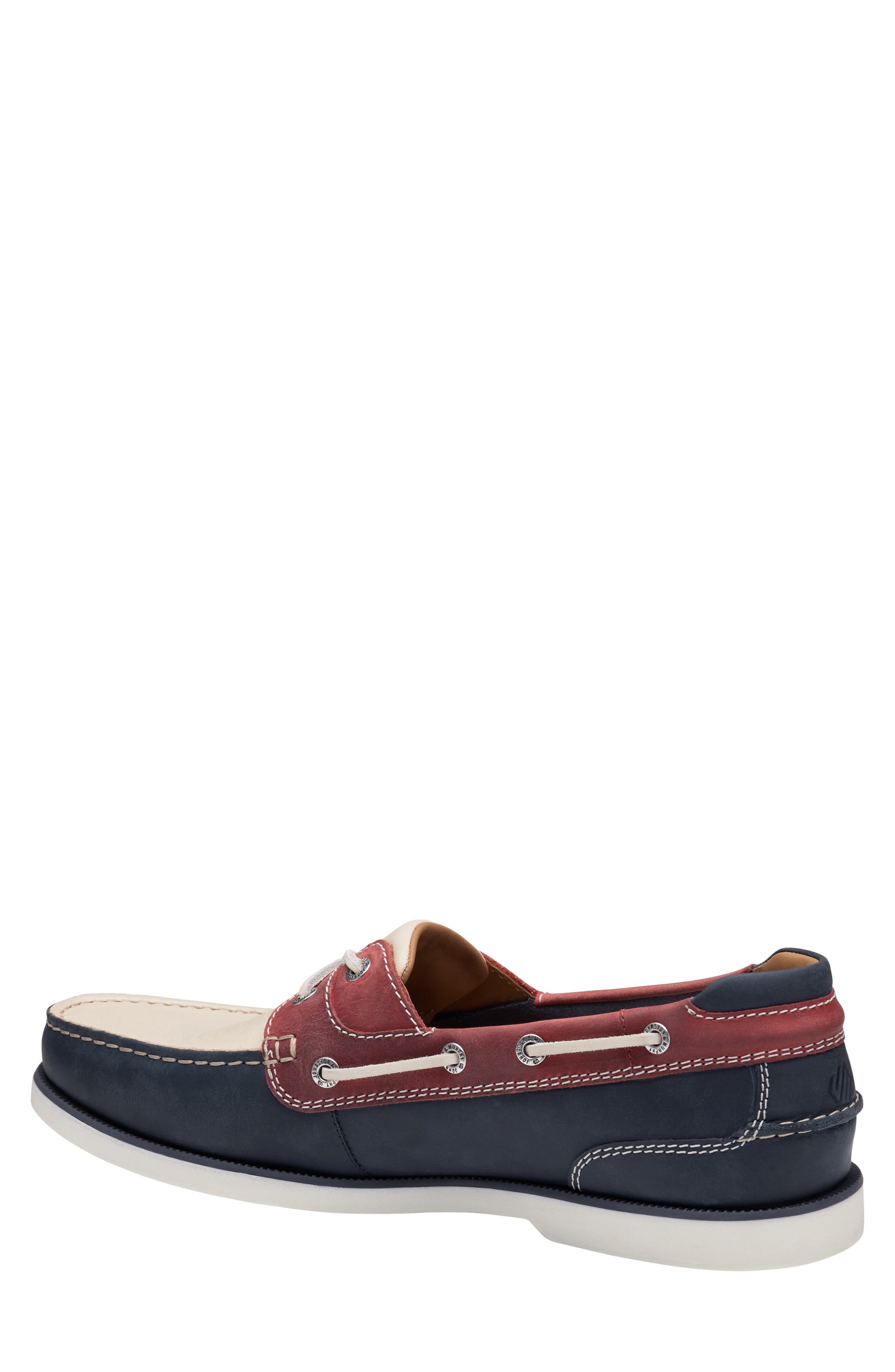 Johnston & Murphy Ventura Boat Shoe, Alternate, color, Red/ White/ Blue Full Grain