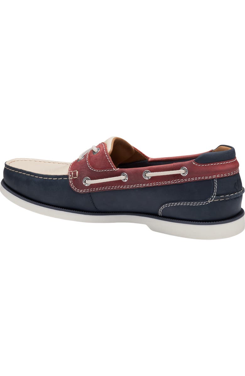 Johnston & Murphy Ventura Boat Shoe, Alternate, color, Red/ White/ Blue Full Grain