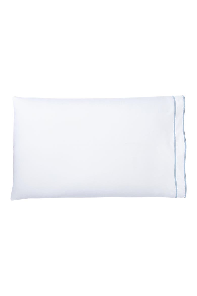 Spencer Border 230 Thread Count Sateen Sheet Set, Alternate, color, BLUE CORNFLOWER