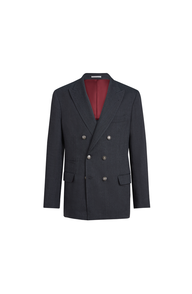 Brunello Cucinelli Chevron deconstructed blazer, Alternate, color, Anthracite