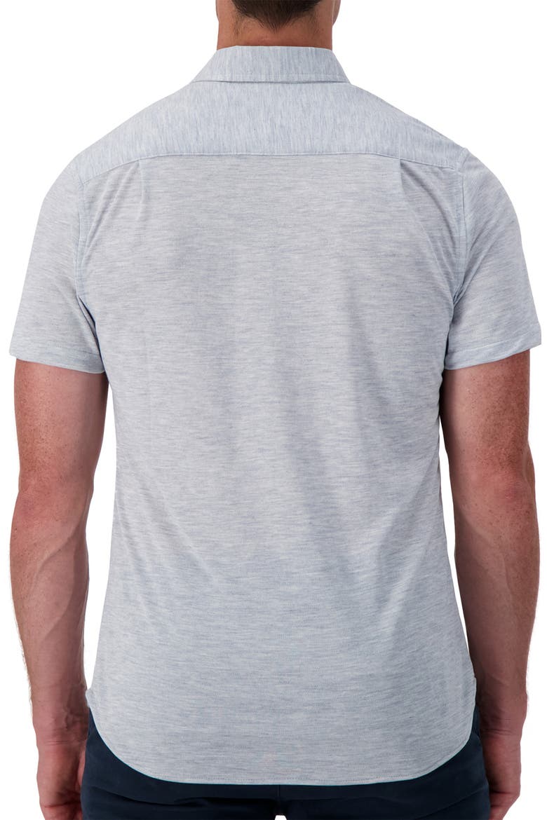 Trav Short Sleeve Hidden Button-Down Shirt, Alternate, color, LIGHT GREY
