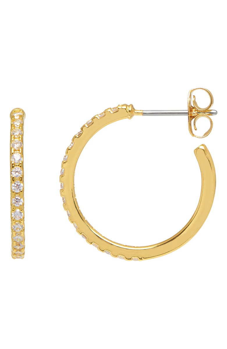 Estella Bartlett Pavé Cubic Zirconia Hoop Earrings, Main, color, 