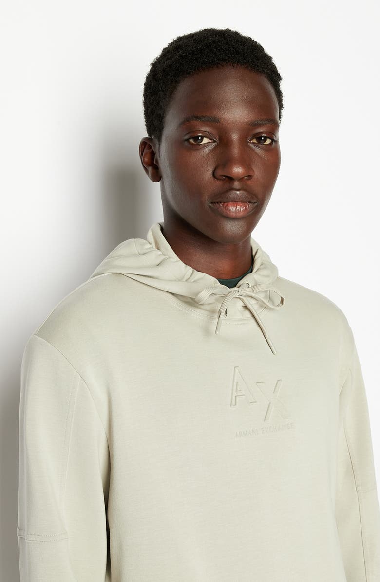 Armani Exchange Embossed Logo Fleece Hoodie, Alternate, color, 