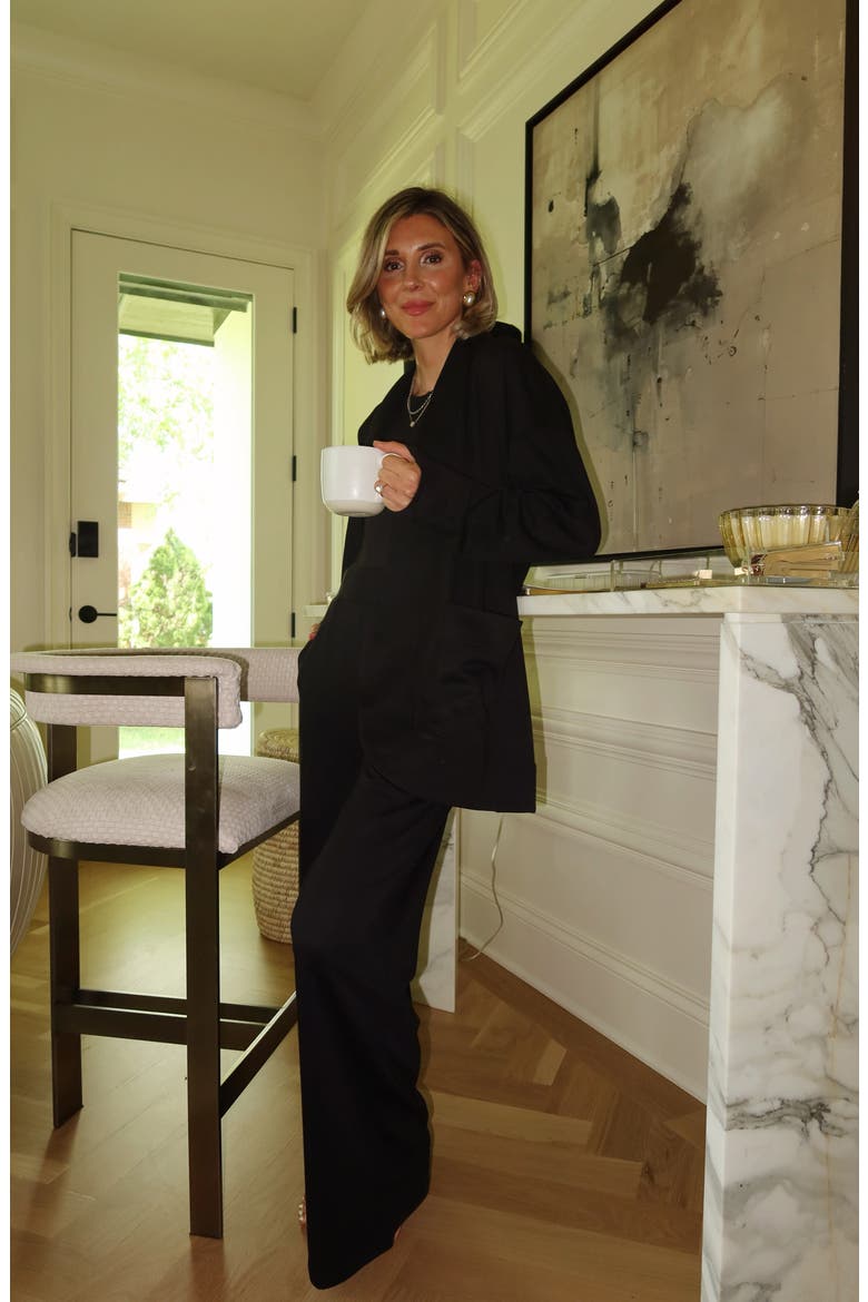 x @cellajaneblog Interlock Open Front Cardigan, Alternate, color, BLACK