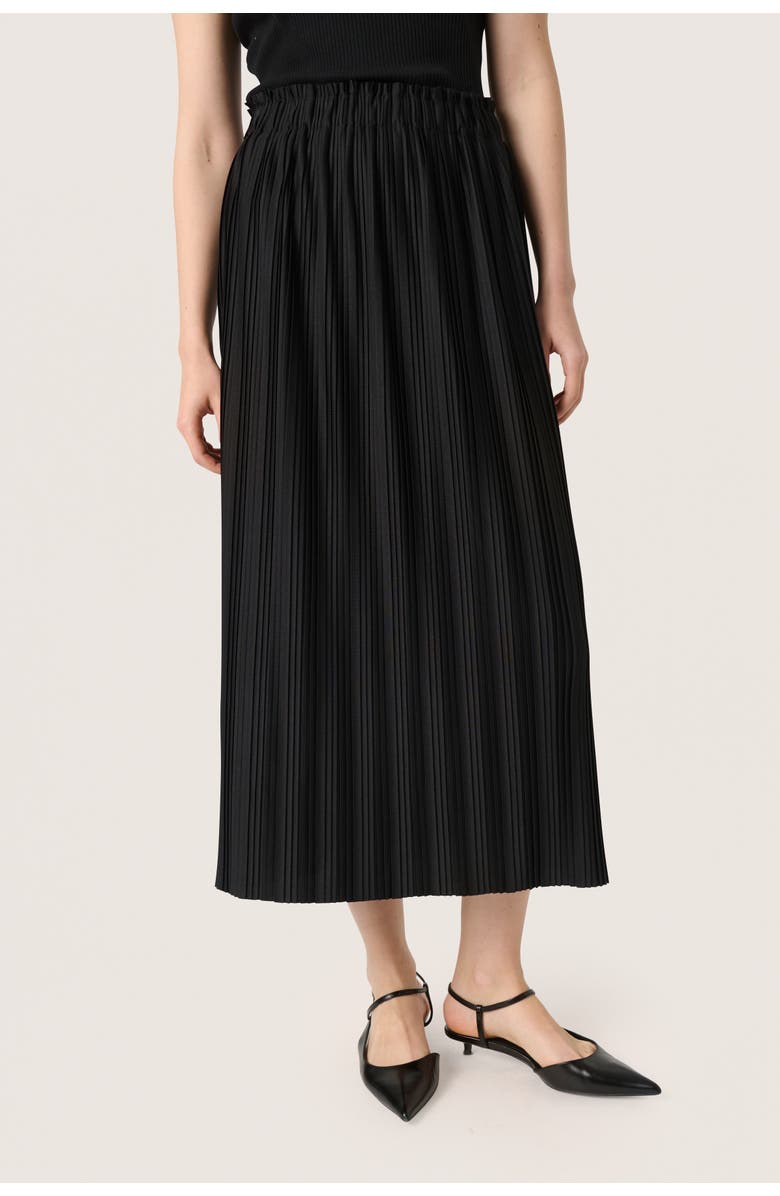 Soaked in Luxury Sivone Plisse Elastic Waist Maxi Skirt, Main, color, Black