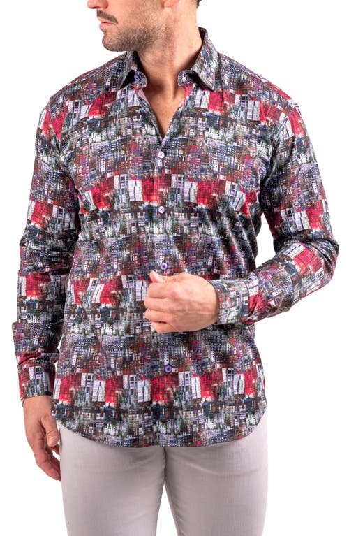 Maceoo Fibonacci Resistance Black Contemporary Fit Cotton Button-up Shirt