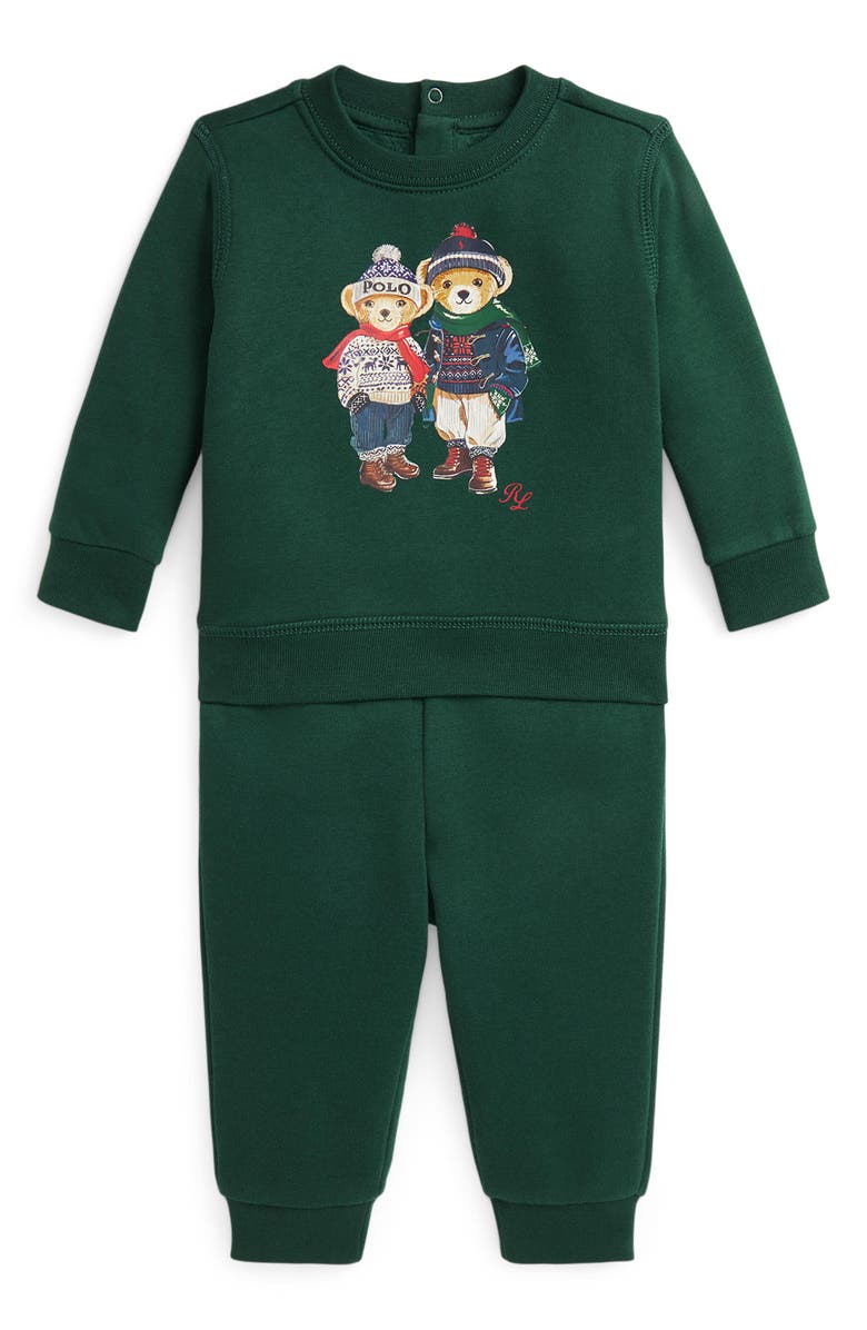 Ralph Lauren Polo Bear Fleece Sweatshirt & Joggers Set, Main, color,
