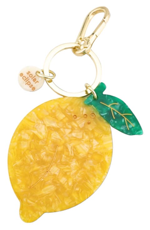 Hand Painted Lemon Key Chain Bag Charm