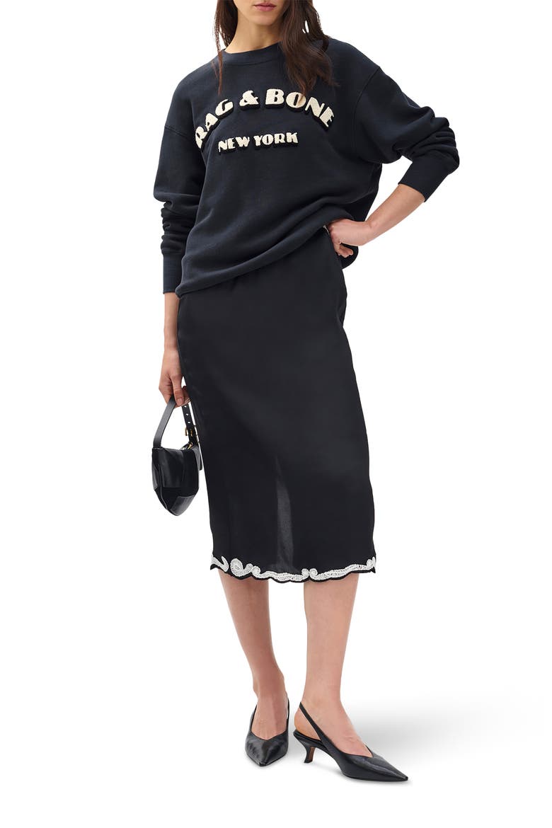 Oversize Logo Graphic Sweatshirt, Alternate, color, NAVY