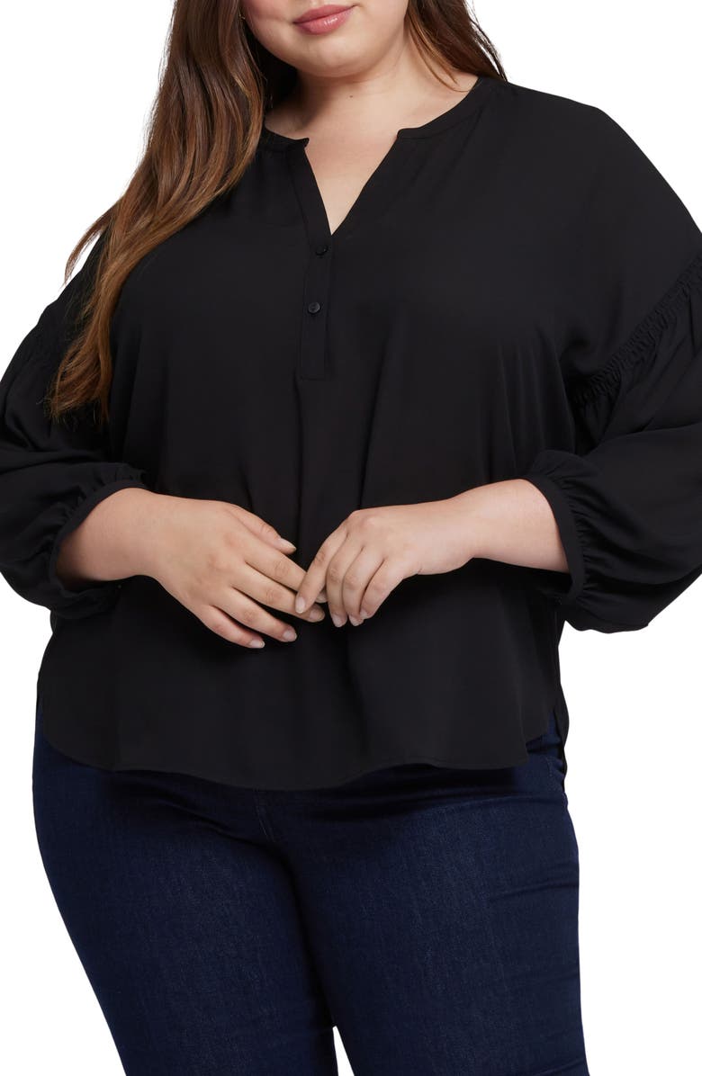 NYDJ Paulina Peasant Top, Main, color, Black