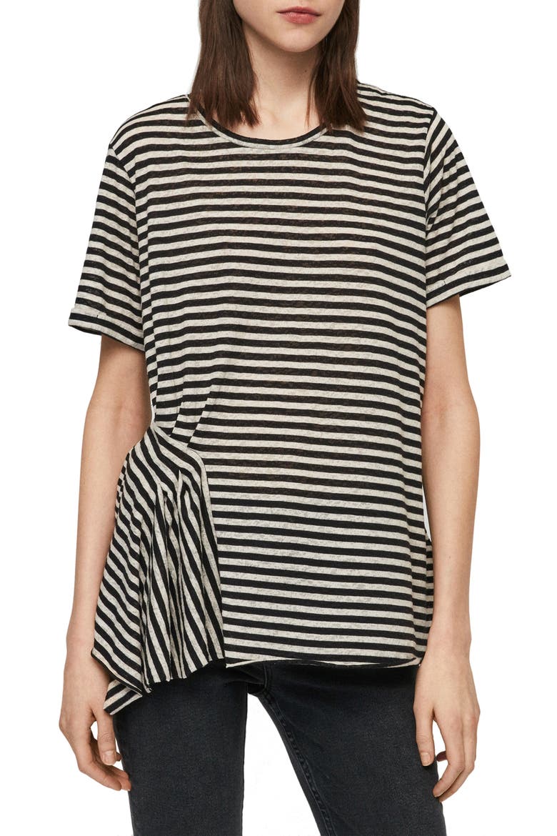 Robi Stripe Tee, Main, color, CHALK/ INK BLUE
