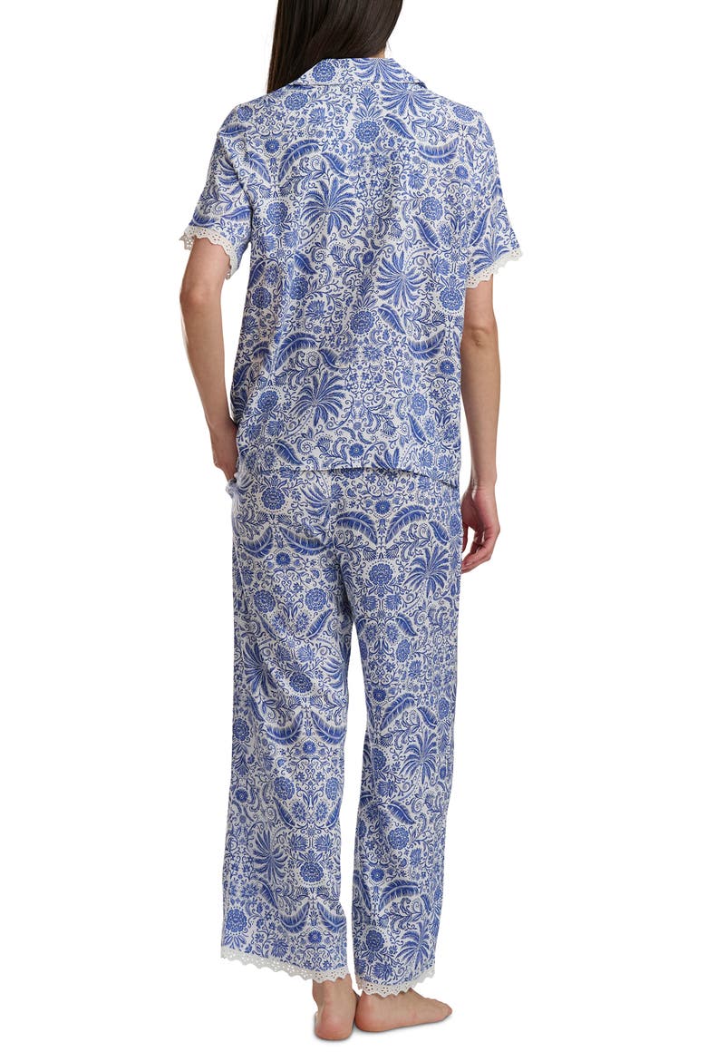 Notch Collar Crop Pajamas, Alternate, color, PALMS