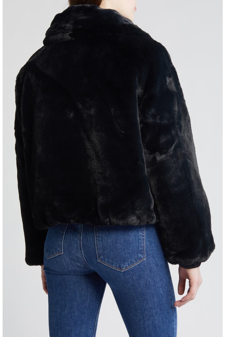 Jeon Wind & Water Resistant Reversible Faux Shearling & Recycled Polyester Puffer Jacket, Alternate, color, BLACK