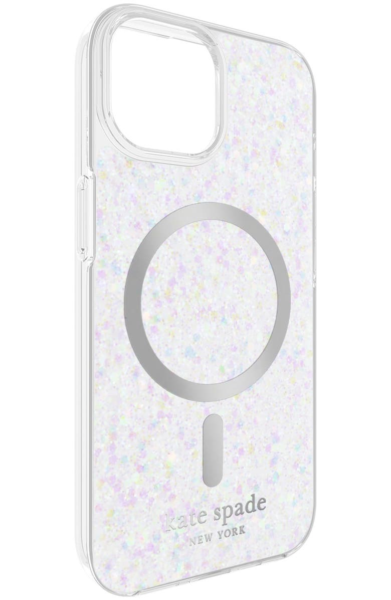 Kate Spade New York Chunky Glitter Protective Hardshell MagSafe Case for Apple iPhone 15 / iPhone 14 / iPhone 13, Alternate, color, Multi-Color