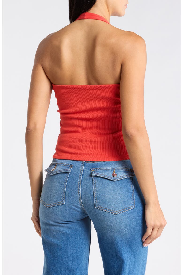 Grommet Halter Top, Alternate, color, CHILI