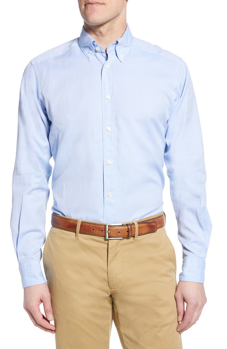 Eton Contemporary Fit Oxford Casual Shirt, Main, color, Blue