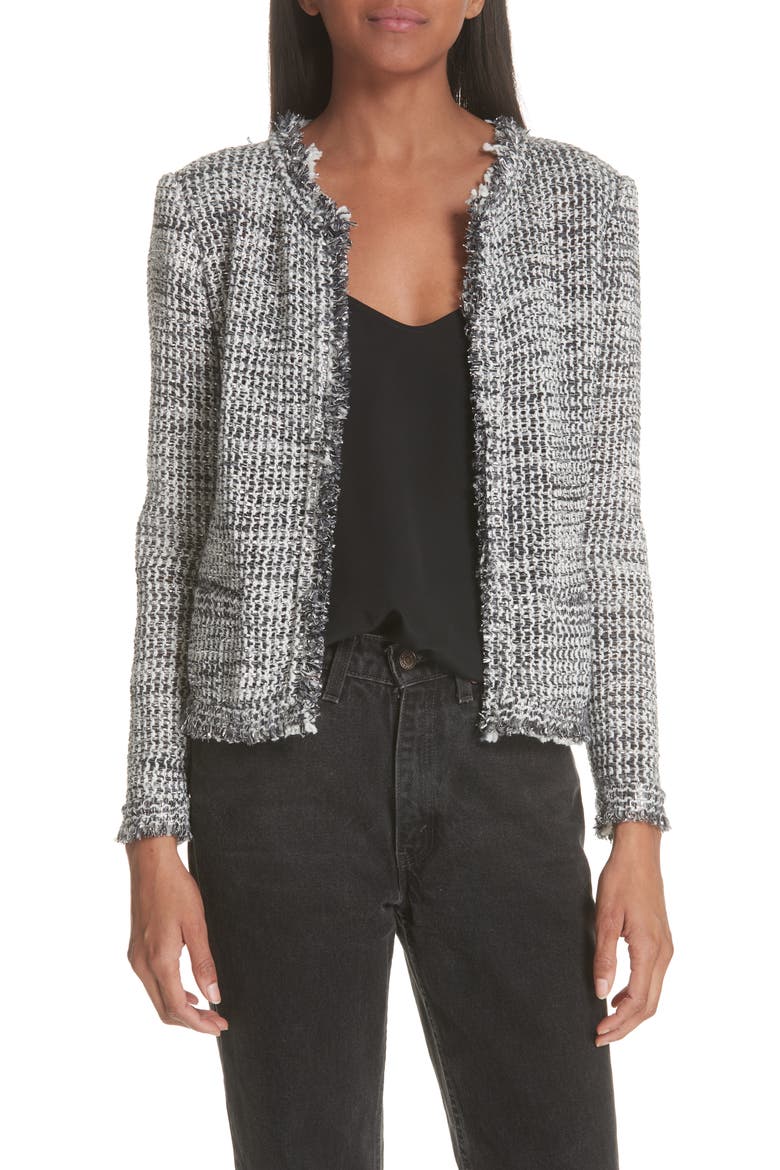 Unplug Metallic Tweed Jacket, Main, color, GREY