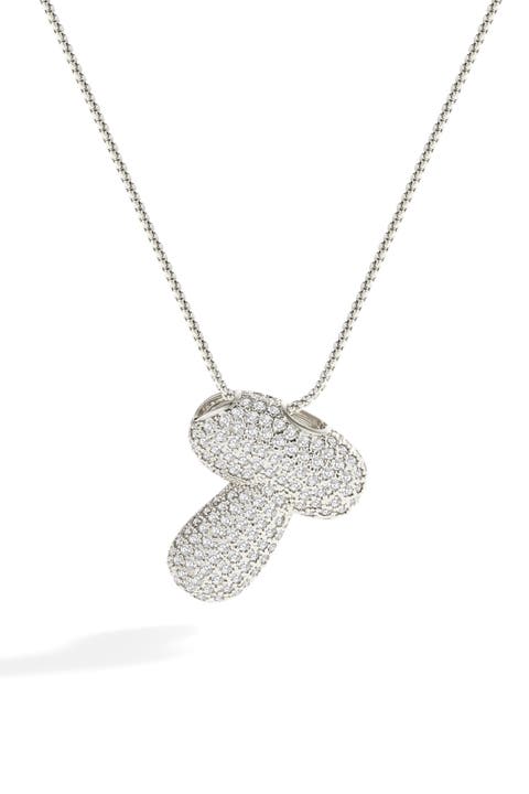 Pave Bubble Initial Necklace