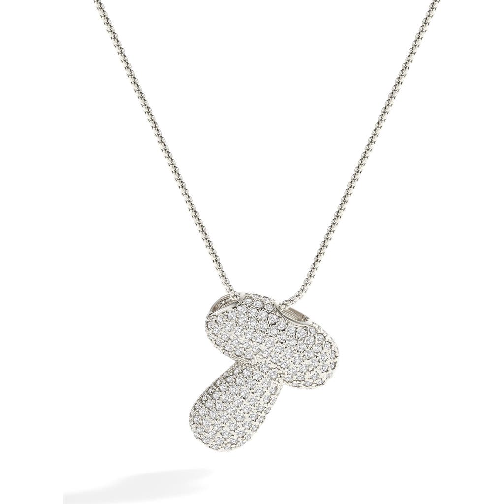 Mint & Lily Pave Bubble Initial Necklace In Metallic