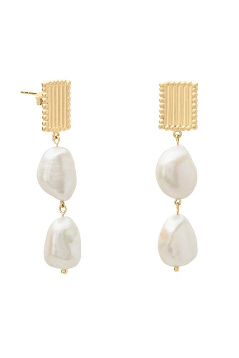 Aphrodite Goddess Hanging Pearl Earrings