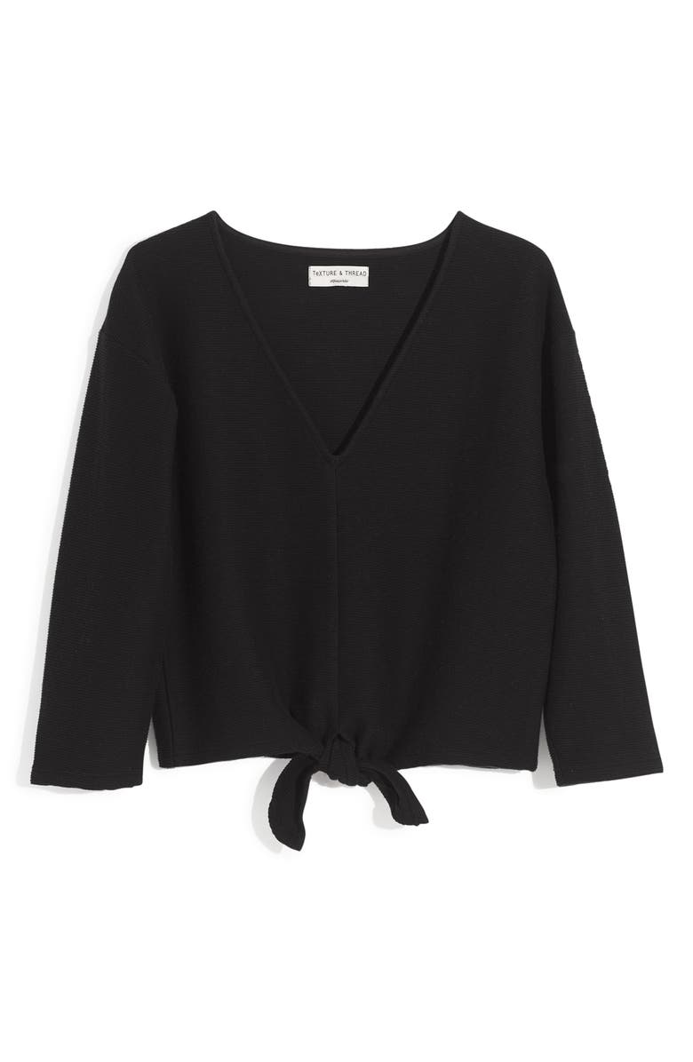 Madewell Texture & Thread Tie Front Top, Alternate, color,
