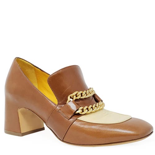Madison Maison Mid Heel Loafer With Chain In Multi